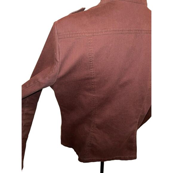 Womens Caribbean‎ Joe Brown Corduroy Jacket Long Sleeve Mandarin Collar Zip Up L - Picture 4 of 8